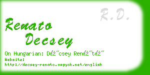 renato decsey business card